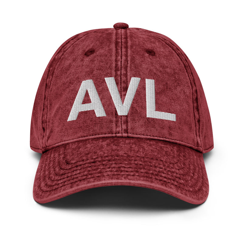 AVL Asheville NC Airport Code Washed Out Dad Hat