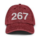 267 Philadelphia Area Code Washed Out Dad Hat
