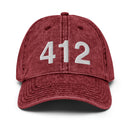 412 Pittsburgh Area Code Faded Dad Hat