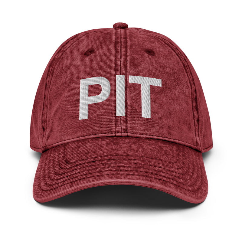 PIT Pittsburgh Airport Code Faded Dad Hat