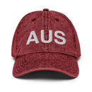 AUS Austin Airport Code Faded Dad Hat
