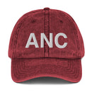 ANC Anchorage Airport Code Faded Dad Hat