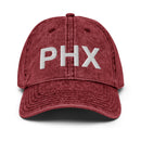 PHX Phoenix Airport Code Faded Dad Hat