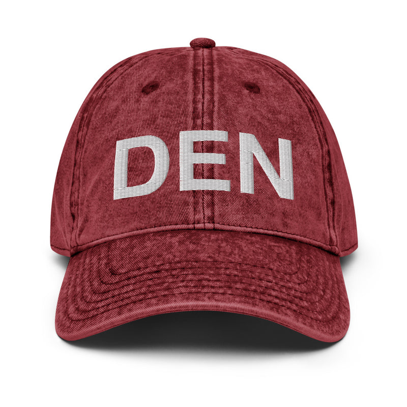 DEN Denver Airport Code Faded Dad Hat