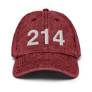 214 Dallas Area Code Faded Dad Hat