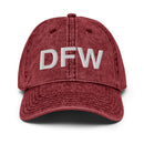 DFW Dallas Fort Worth Airport Code Faded Dad Hat