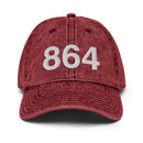 864 Greenville SC Area Code Faded Dad Hat