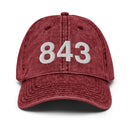 843 Charleston SC Area Code Faded Dad Hat