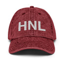 HNL Honolulu Airport Code Faded Dad Hat