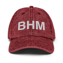 BHM Birmingham Airport Code Faded Dad Hat