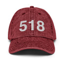 518 Upstate NY Area Code Faded Dad Hat
