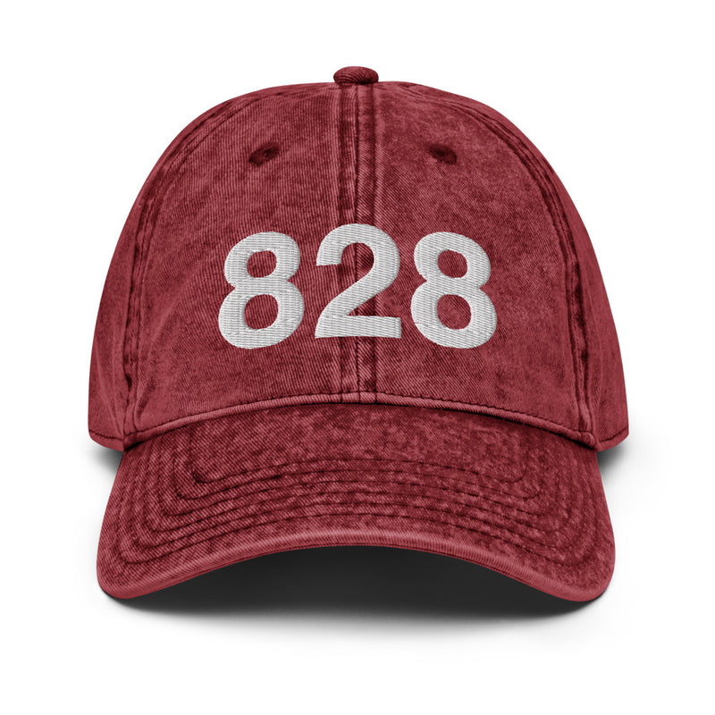 828 Asheville NC Area Code Faded Dad Hat