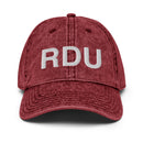 RDU Raleigh NC Airport Code Faded Dad Hat