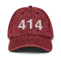 414 Milwaukee Area Code Faded Dad Hat