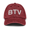BTV Burlington Airport Code Faded Dad Hat