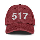 517 Lansing MI Area Code Faded Dad Hat