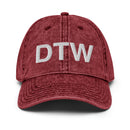 DTW Detroit MI Airport Code Faded Dad Hat