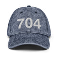 704 Charlotte NC Area Code Washed Out Dad Hat.