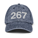 267 Philadelphia Area Code Washed Out Dad Hat