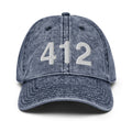 412 Pittsburgh Area Code Faded Dad Hat