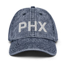 PHX Phoenix Airport Code Faded Dad Hat