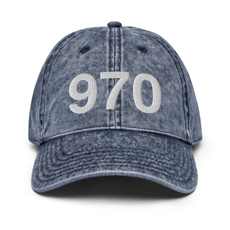 970 Colorado Area Code Faded Dad Hat