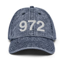 972 Dallas Area Code Faded Dad Hat