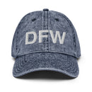 DFW Dallas Fort Worth Airport Code Faded Dad Hat