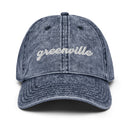 Cursive Greenville SC Faded Dad Hat