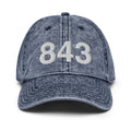 843 Charleston SC Area Code Faded Dad Hat
