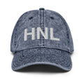 HNL Honolulu Airport Code Faded Dad Hat