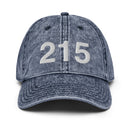 215 Philadelphia Area Code Faded Dad Hat