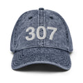 307 Wyoming Area Code Faded Dad Hat