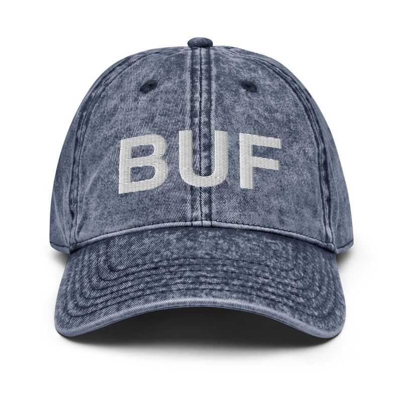 BUF Buffalo NY Airport Code Faded Dad Hat