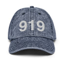 919 Raleigh NC Area Code Faded Dad Hat