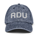 RDU Raleigh NC Airport Code Faded Dad Hat