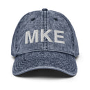 MKE Milwaukee Airport Code Faded Dad Hat