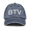BTV Burlington Airport Code Faded Dad Hat