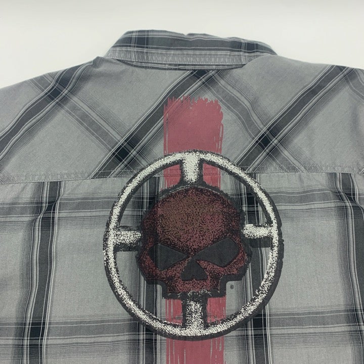 Harley Davidson Skull Mechanic Button Up 2XL